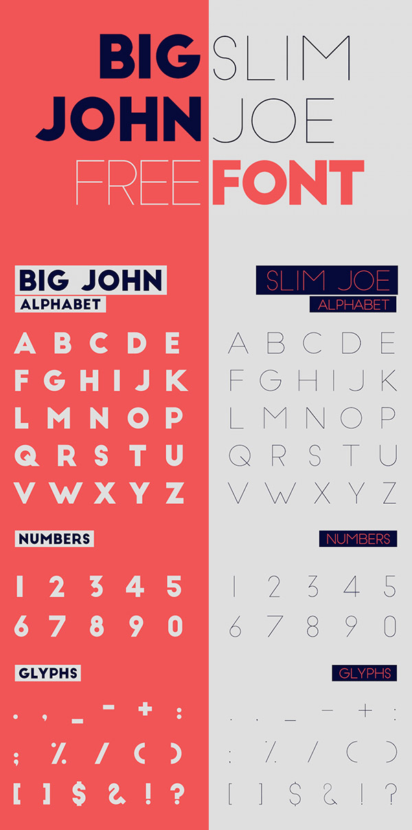 Big John Slim Joe - free fonts for designers