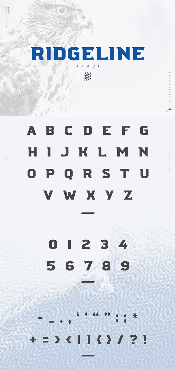 RIDGELINE 201 free fonts for designers