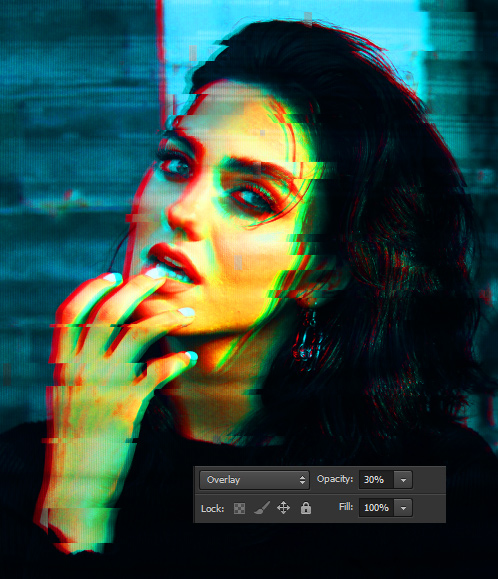 Premium PSD  Glitching error photo effect