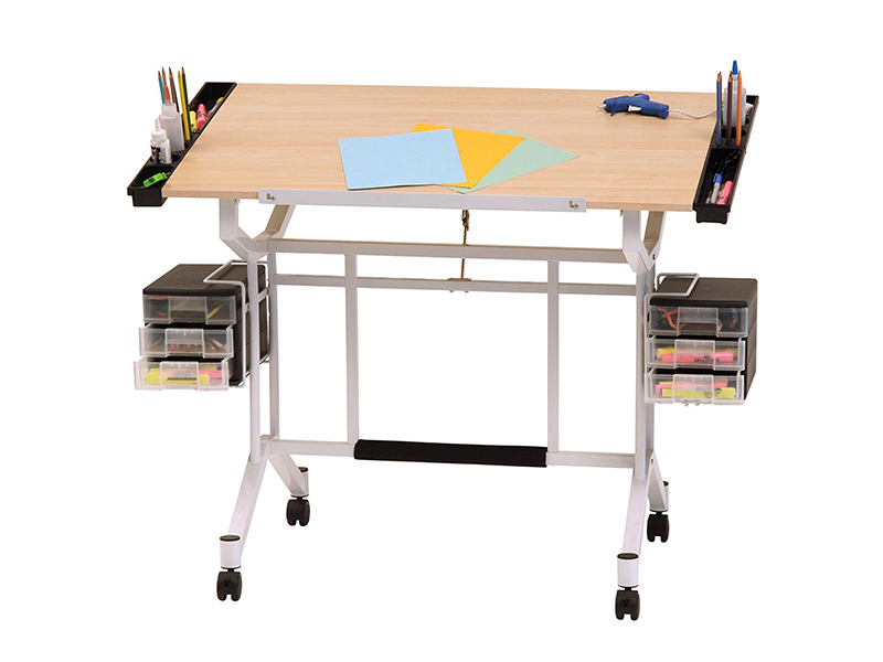 Studio Designs Pro Craft Station in White with Maple