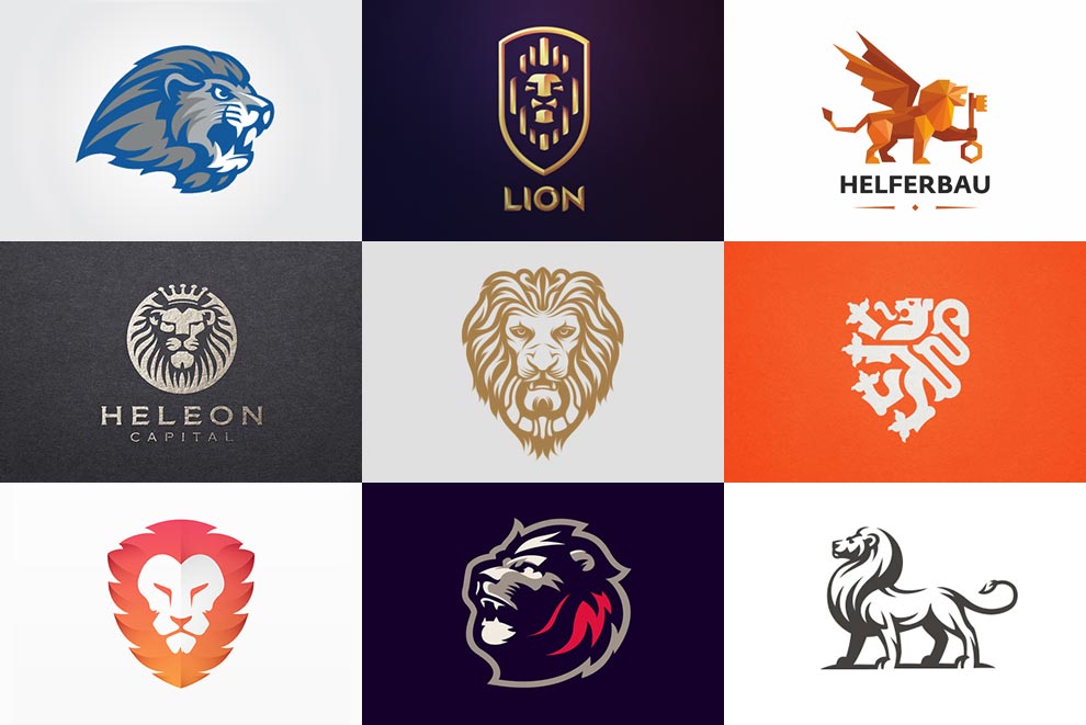cool lion logos