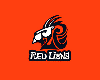أسود أحمر من قبل epicantus - Lion Logo Design Inspiration