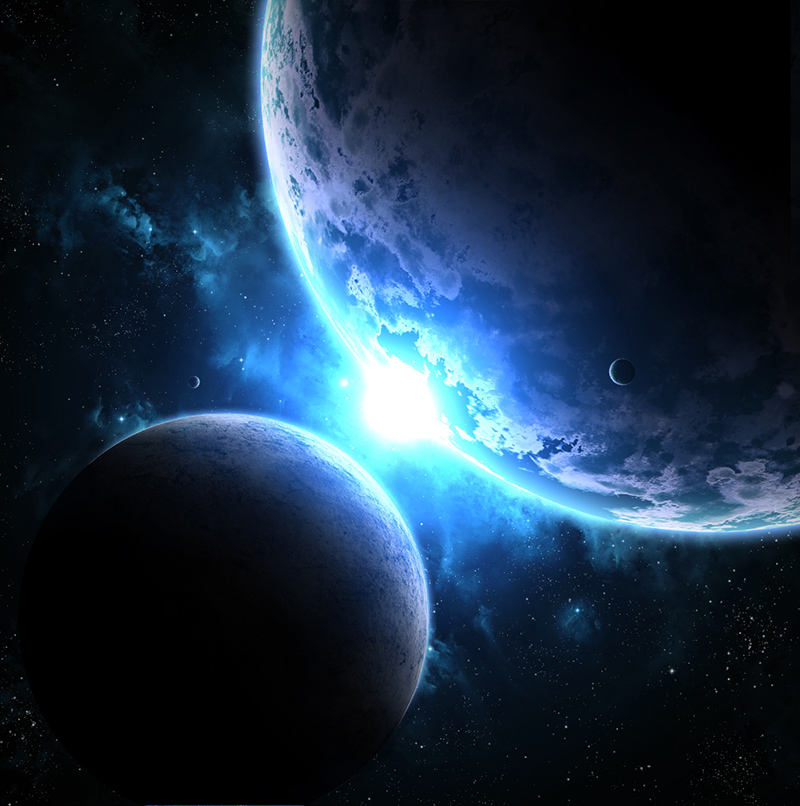 30 Awesome Planets and Space Art Scenes Inspiration - Design with Red