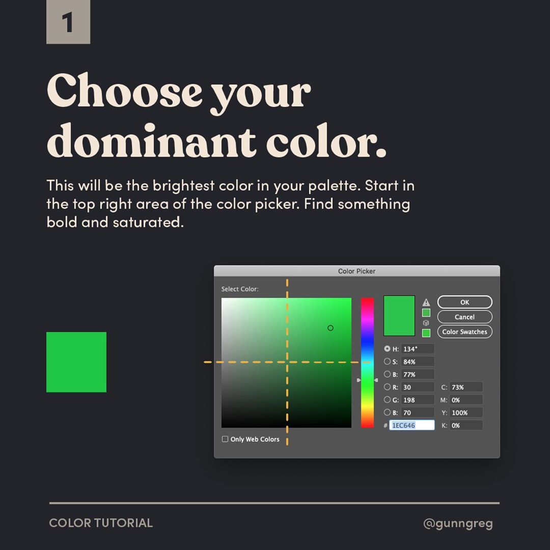 Photoshop color palette tutorial step 1