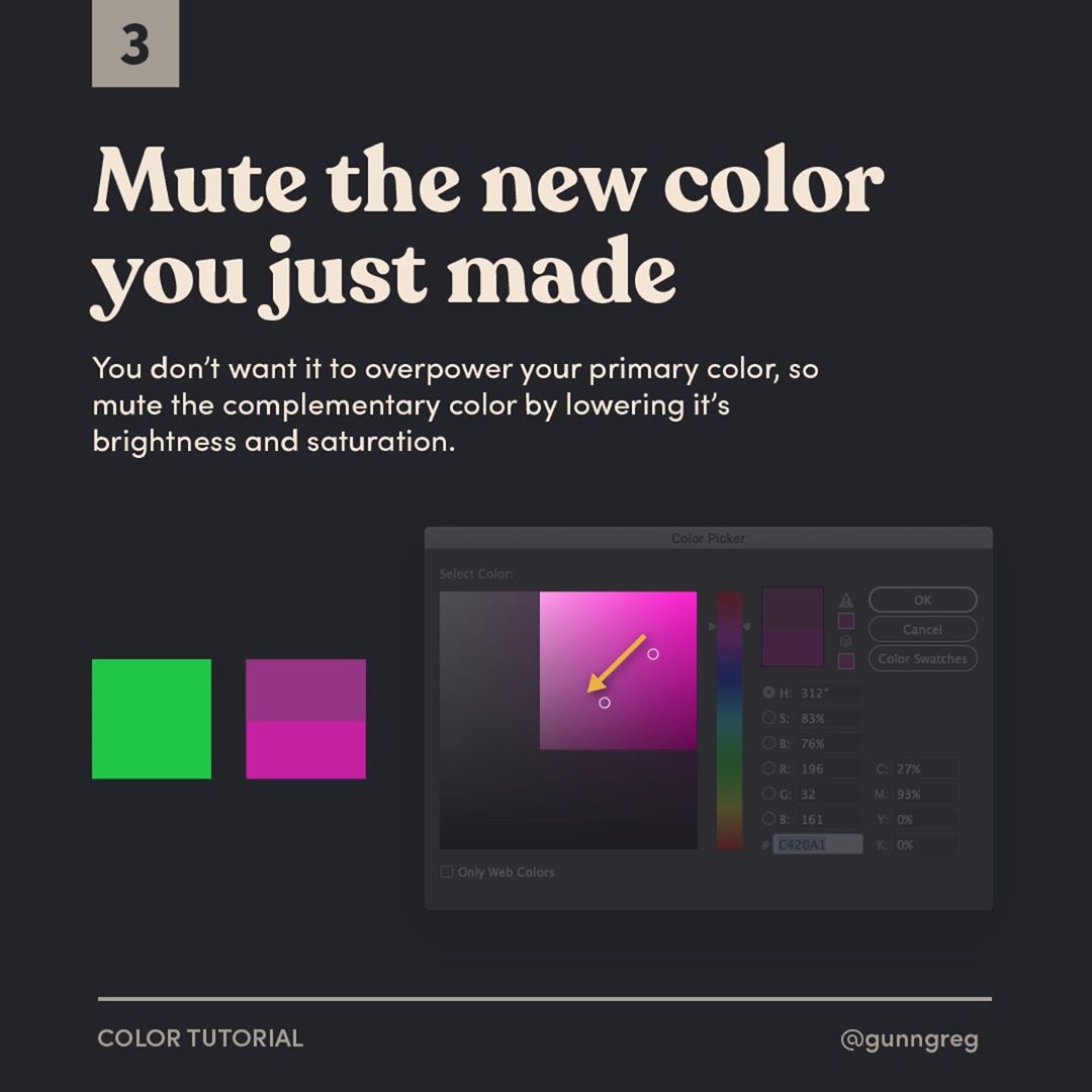 Photoshop color palette tutorial step 3