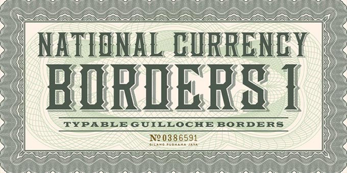 National Currency money font