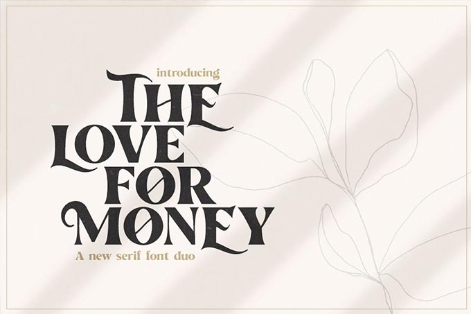 Die Liebe zum Geld money fonts