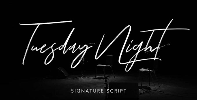 Tuesday Night Signature Fonts Free
