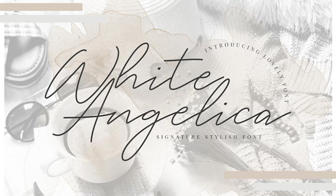 White Angelica Signature Fonts Free