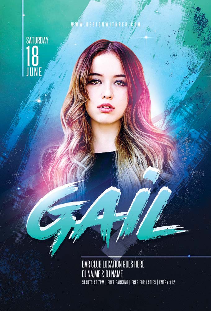 Abstract Concert Free PSD Flyer