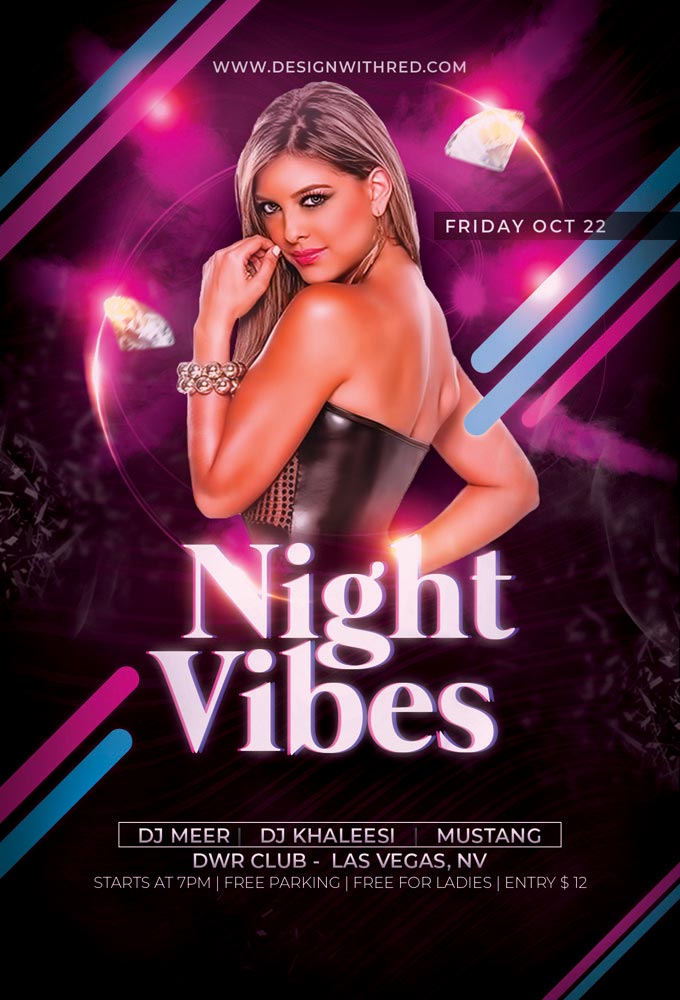 Club Night Vibes Free PSD Flyer Template