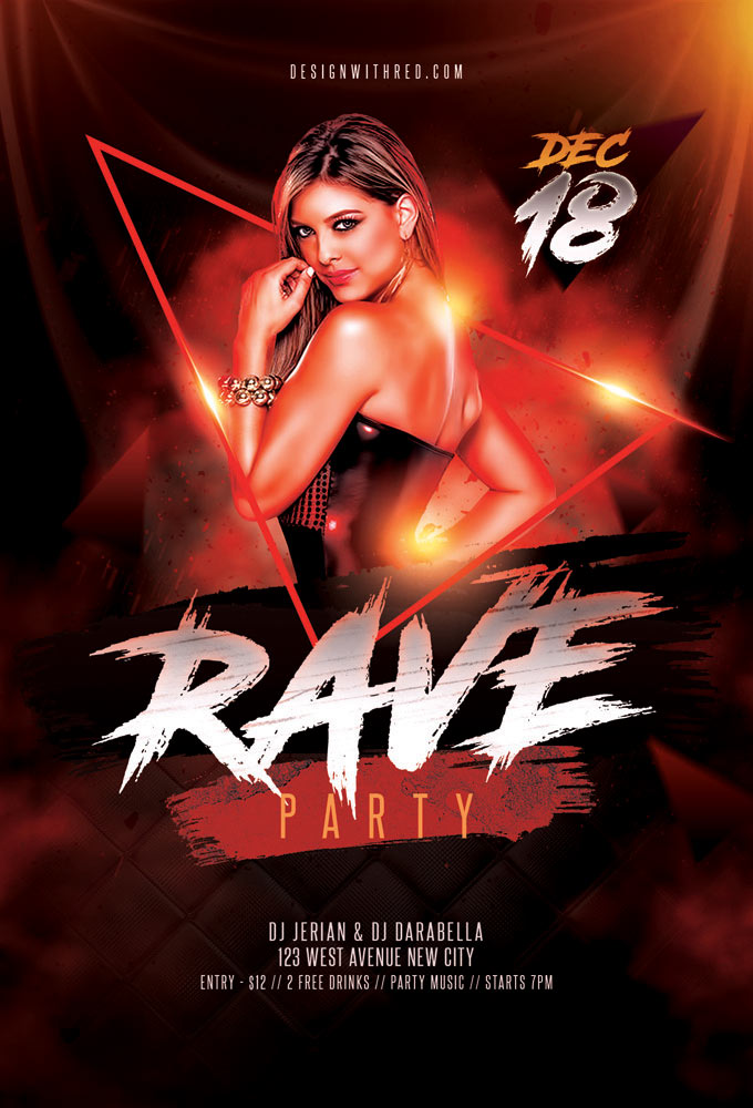 Rave Party Free PSD Flyer Template