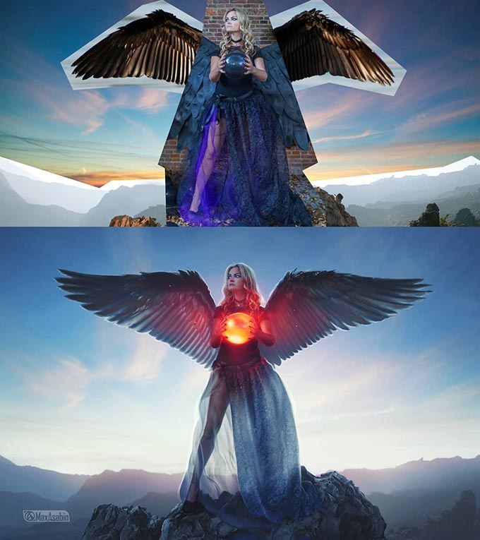 lady with wings by russian photoshop artist