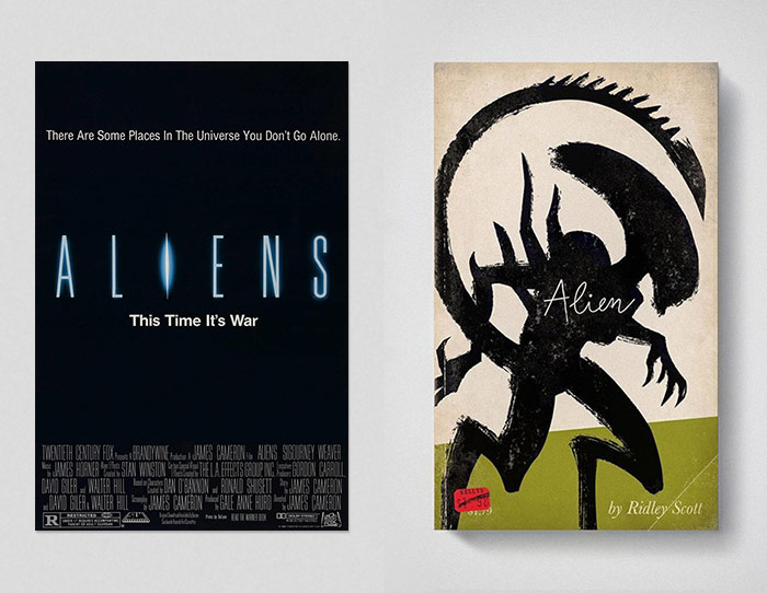 Aliens poster and book