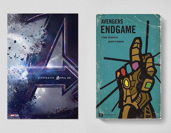 Avengers Endgame poster and book