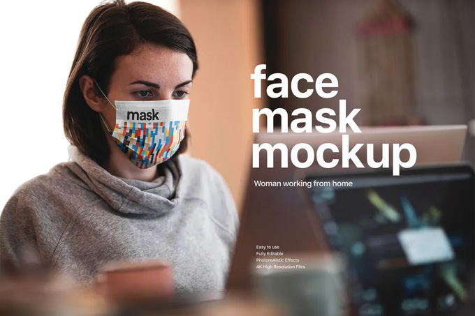 Medical Face Mask Mockup Template