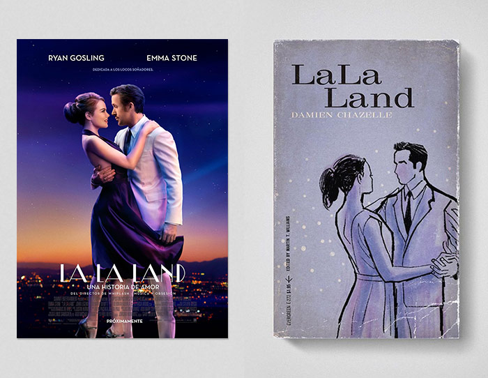 La La Land poster and book (movies as old books)