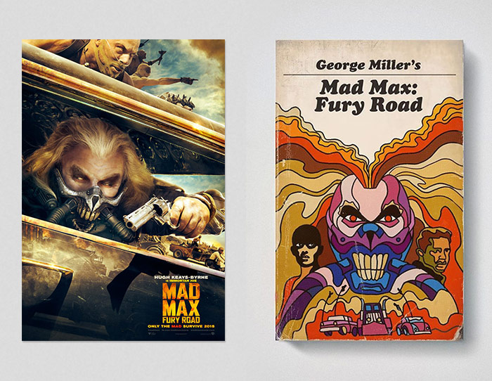 Mad Max: Fury Road poster and book (movies as old books)
