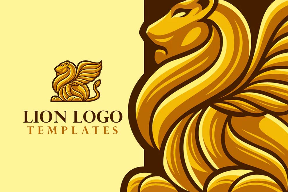 15 Beautiful Lion Logo Brand Template Download - Design with Red
