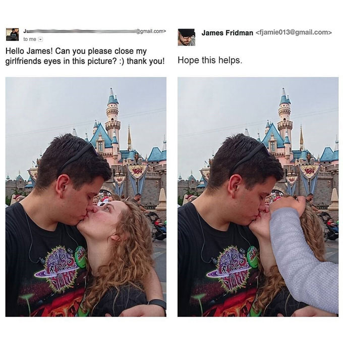 boy kissed girl funny Photoshop edits