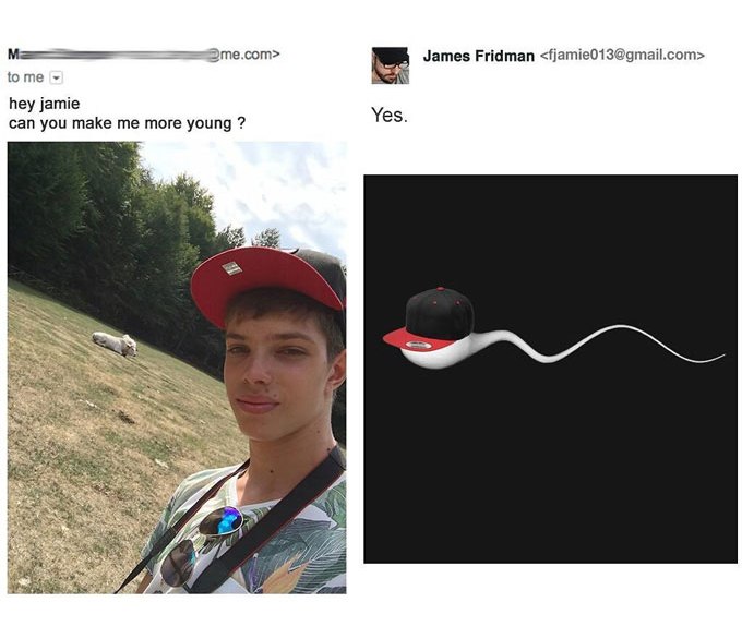 Boy into sperm
