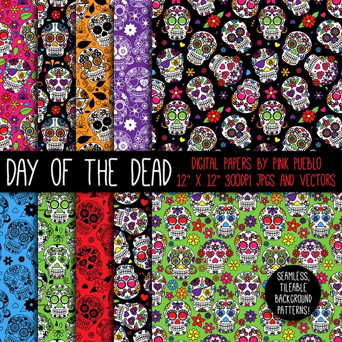 Day of the Dead Skulls Patterns