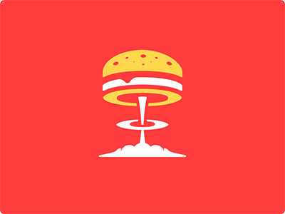 Atomic Burger Logo by Leo Vilnius - food logo ideas