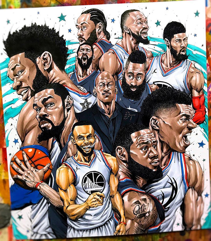 Japanese Cartoonist Dai Tamura Draw his NBA Heroes