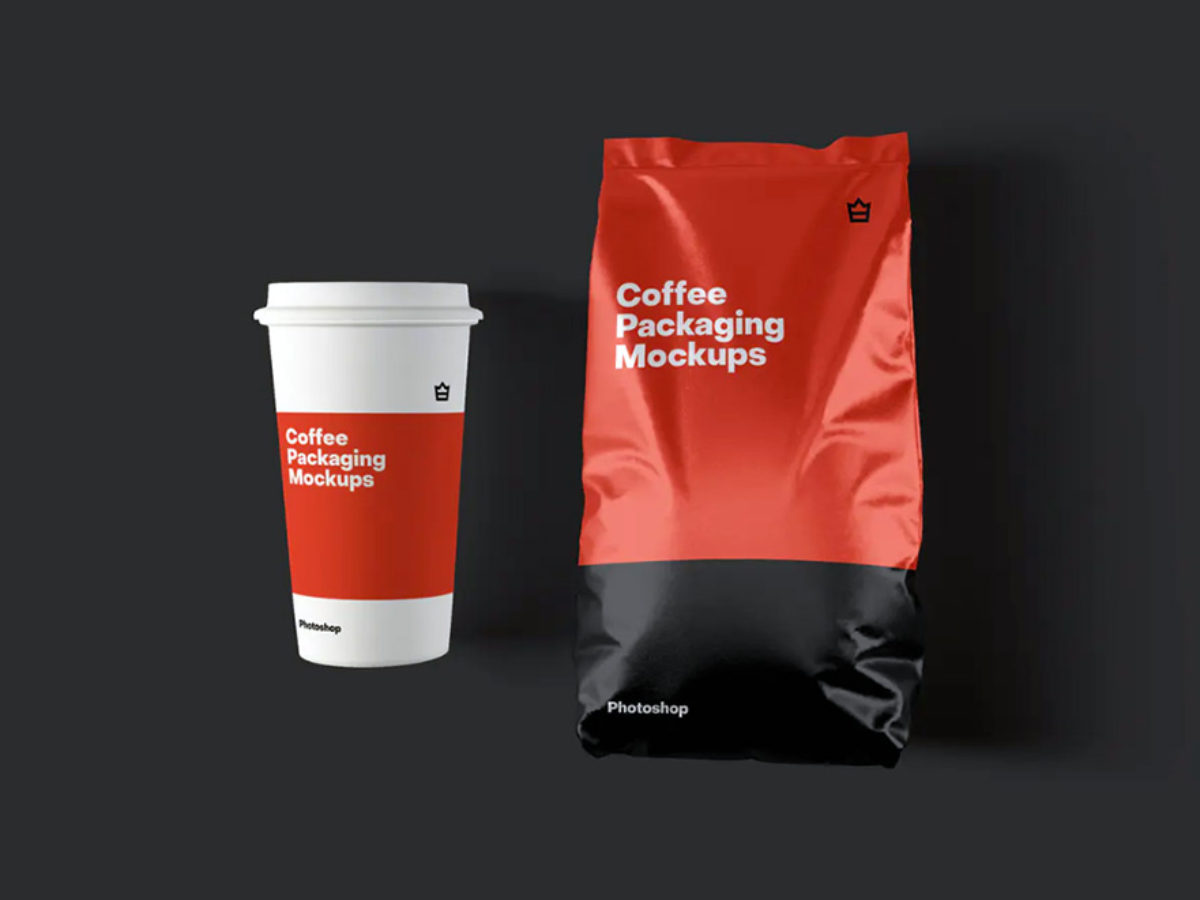 Coffee Bag - Small Coffee Paper Bag Mockup - TemplateMonster