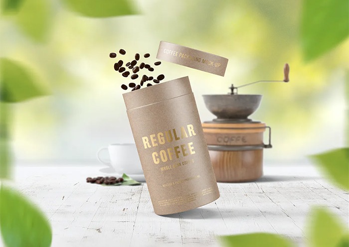 Paper Tube Coffee Package Mock Up