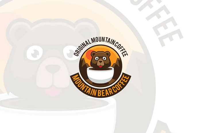 Bear Coffee Vector Logo Mascot
