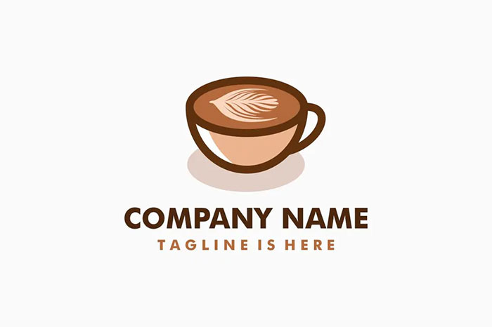 Coffee Latte Art Logo Template