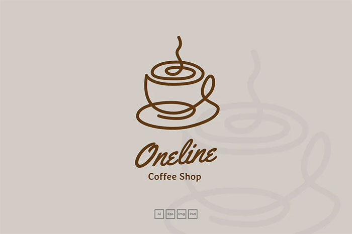 Continous Line Coffee Logo