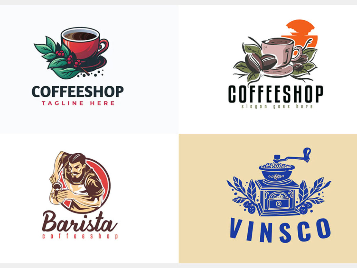 Mister coffee logo template. Coffee shop logo. Combined the cup of
