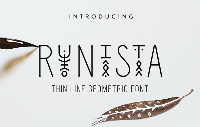 Runista - Thin Line Geometric Font