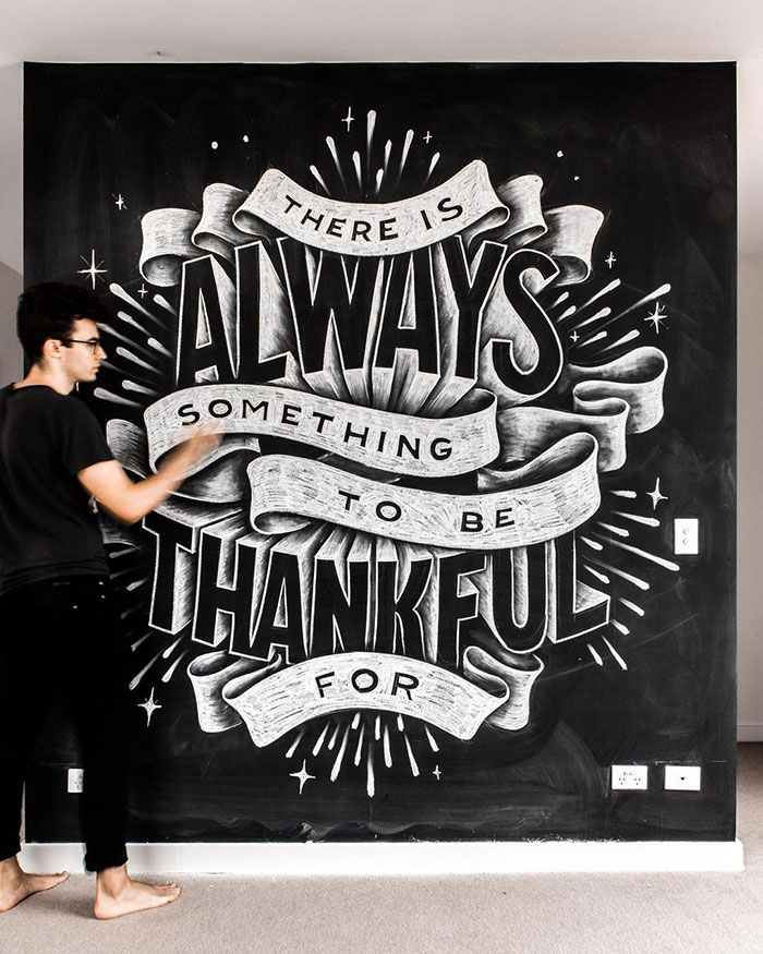 There is always something to be thankful for - chalkboard lettering
