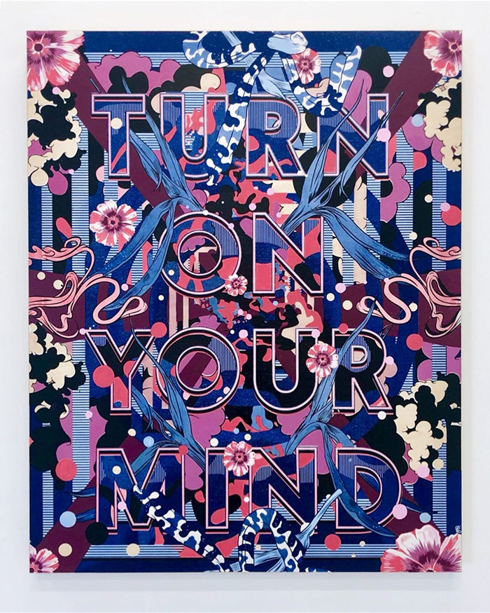 Turn on your mind - typography wall art