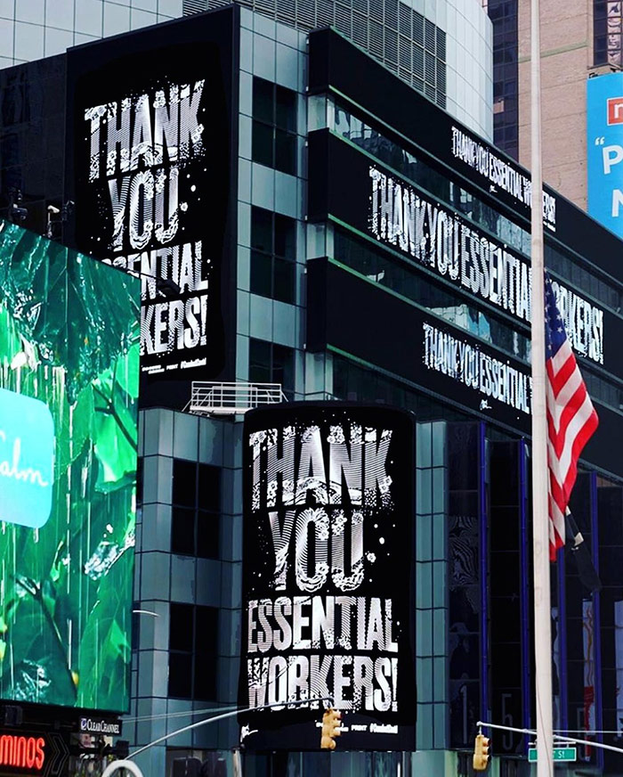 Thank you essential workers! - typography wall art