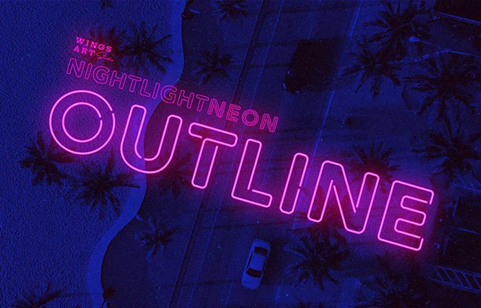 Retro Neon Font - Outline Style