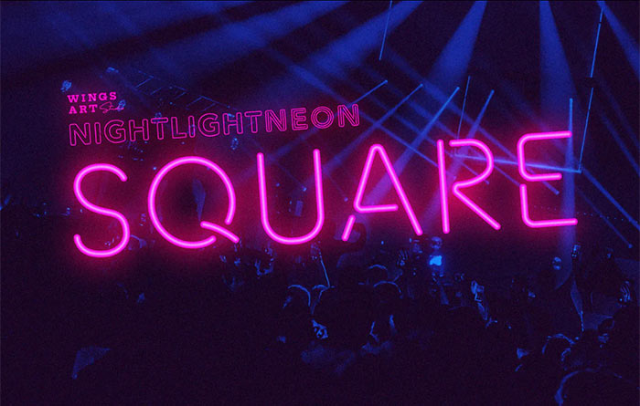Retro Neon Font - Square Style