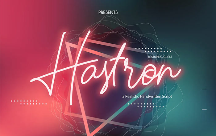 Hastron | Neon Monoline Script