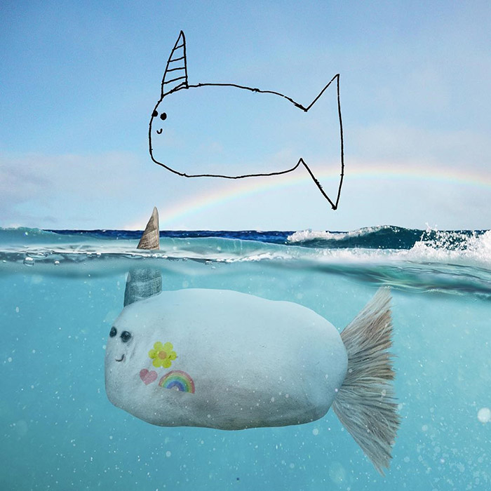 unicorn fish Photoshop kids drawings