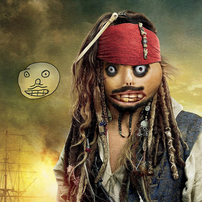 funny face captain Jack Sparrow Photoshop