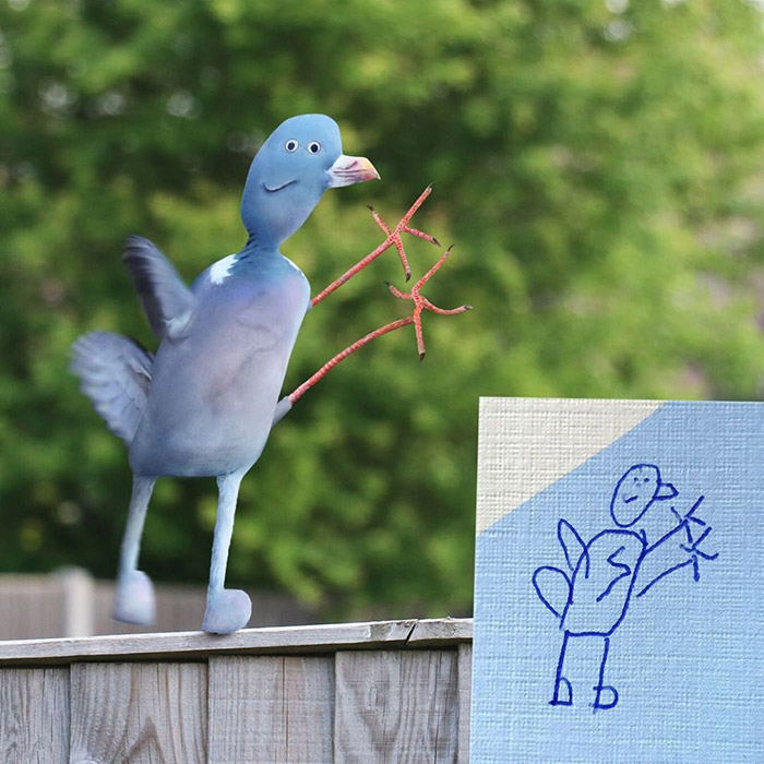 odd looking bird Photoshop kids drawings