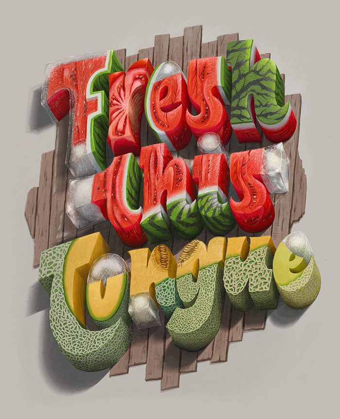 Fresh this tongue - 3d typography