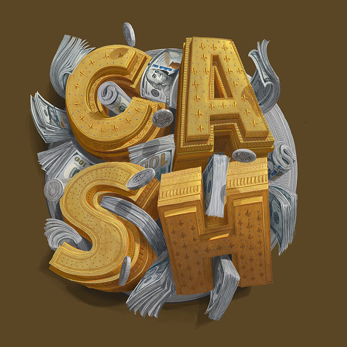 Cash - 3d typography