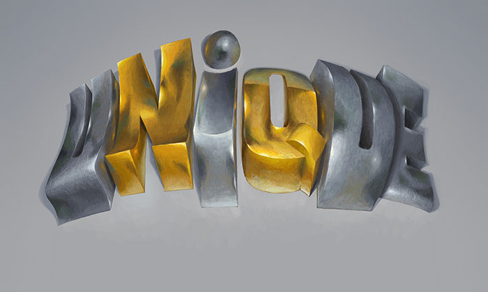 Unique - 3d typography