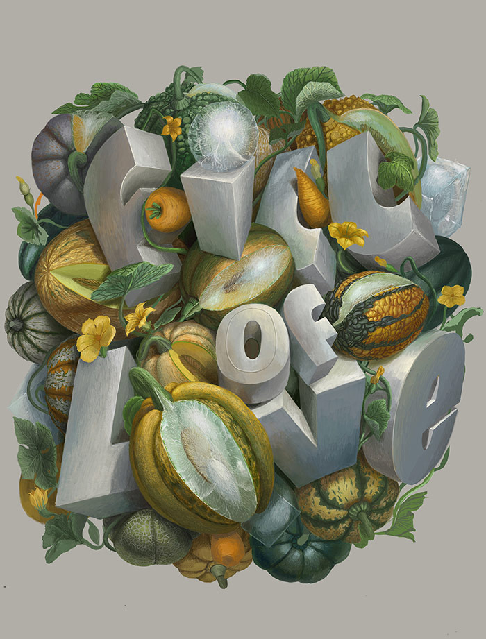 Fill of love - 3d typography