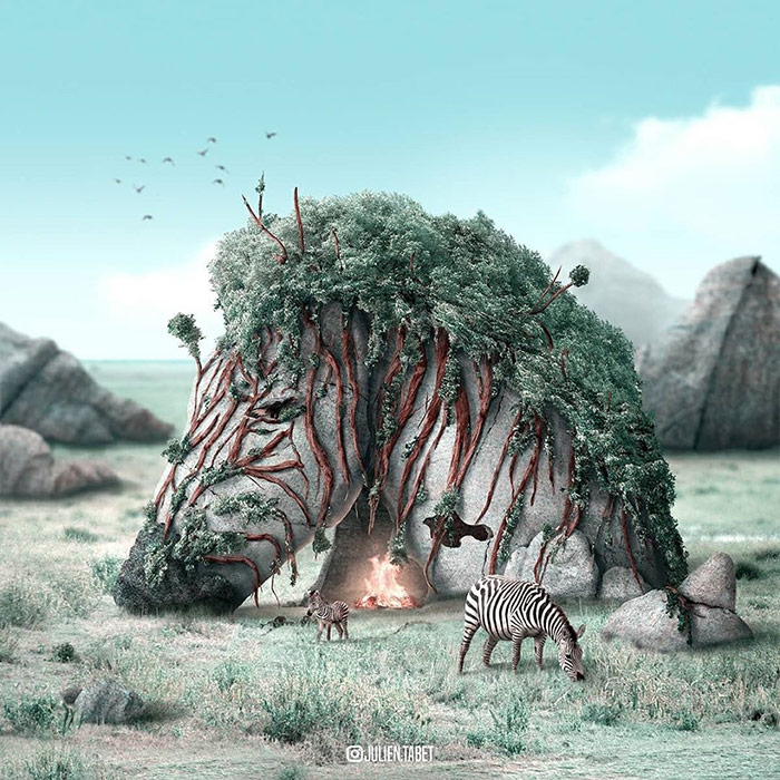 Surreal Animal Photoshop Manipulation by Julien Tabet | Design with Red