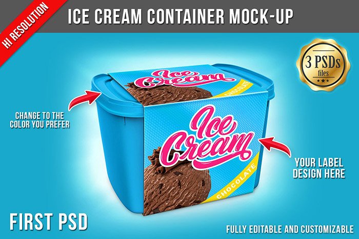 Ice Cream Container Mock-up